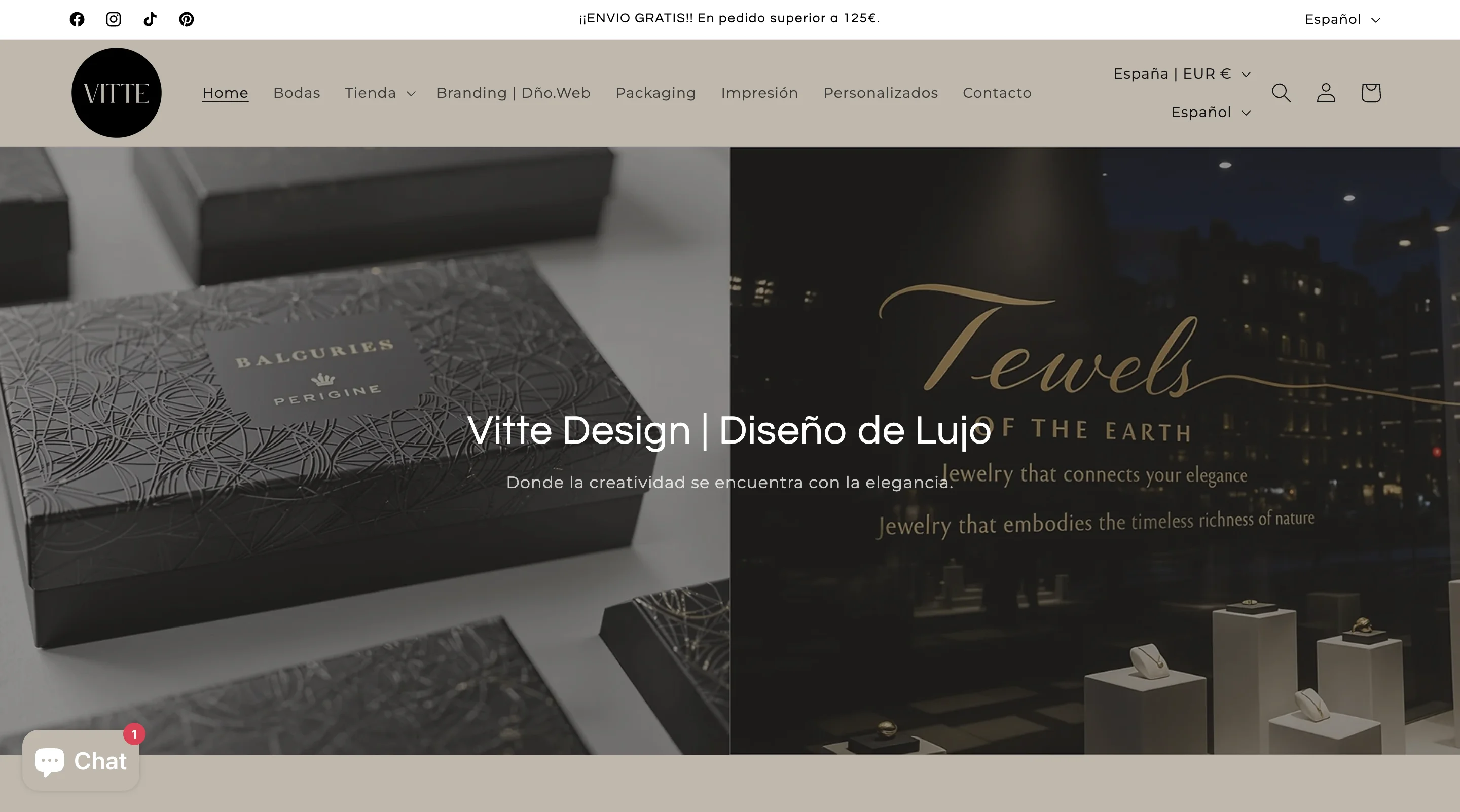 Vitte Design — Tienda Shopify de papelería de lujo
